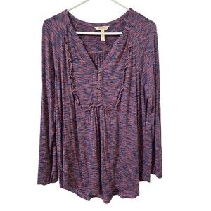 Matilda Jane Moments With You Planetarium Tunic Blouse M Purple Ruffle H15.1